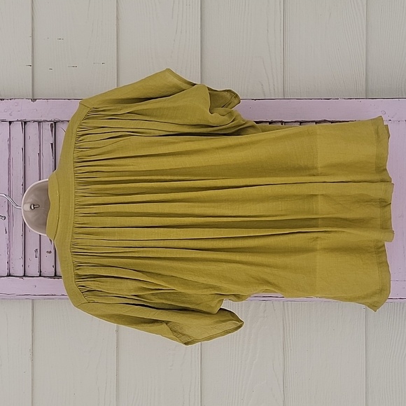 💗 P CILL Short Sleeve S Blouse S Top Chartreuse S - Picture 6 of 9